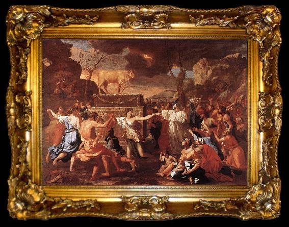 framed  Nicolas Poussin Adoration of the Golden Calf, ta009-2